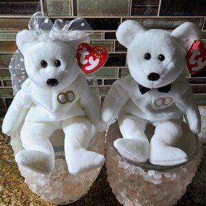 Vintage TY Beanie Babies - Mr. & Mrs. Wedding Bears Set